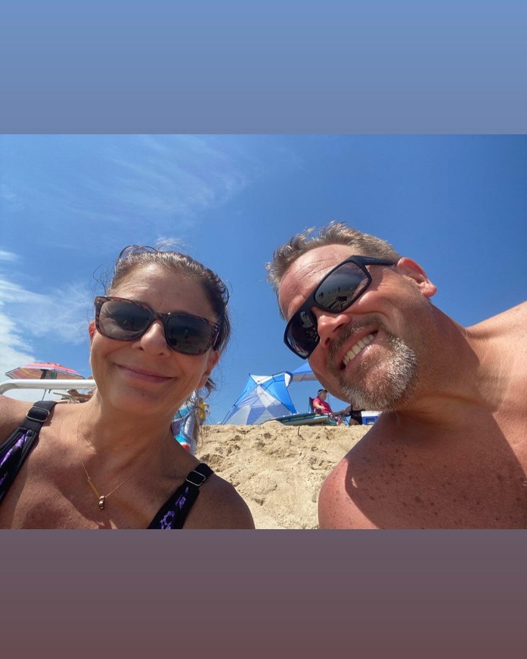 Mum and Eric at the beach