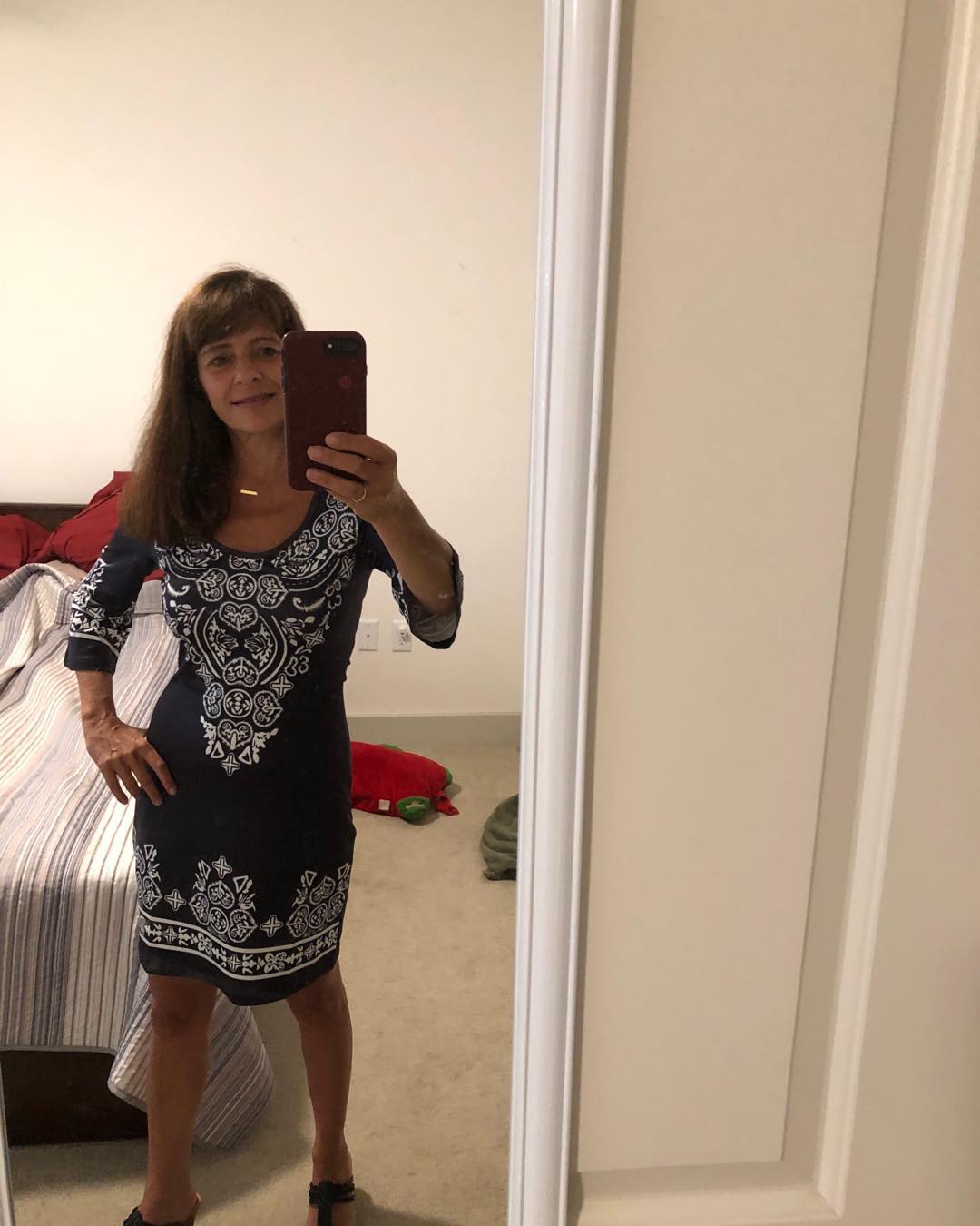 Mum in a beautiful patterned dress